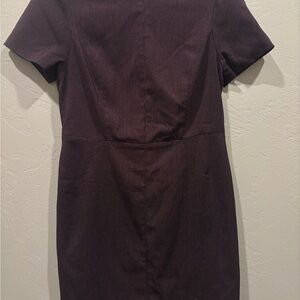 The Limited Exposed Zipper Back Deep Purple Midi Dress